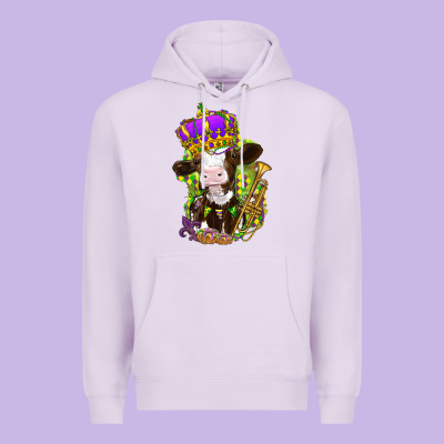 Mardi Gras Cow Premium Hoodie Designed By Nancycooperartshop