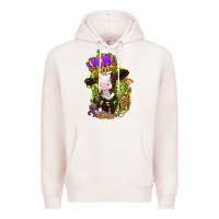 Pale Pink Mardi Gras cow Premium Hoodie - NancyCooperArtShop