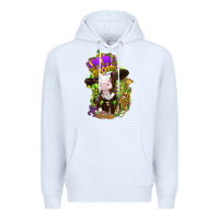 White Mardi Gras cow Premium Hoodie - NancyCooperArtShop