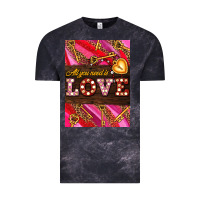 Cloud Black all you need is love Vintage Tee - AdoDesignShop