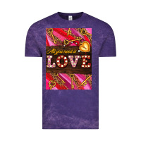 Cloud Purple all you need is love Vintage Tee - AdoDesignShop