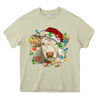 Mossy charolais cattle cow with christmas lights and hat Heavy Core Tee - RanaPortraitStore