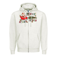 Oatmeal Heather heaux heaux heaux Zipper Hoodie - MaliasSmallBusiness