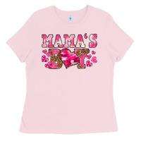 Bubblegum Pink valentines day mamas boy Ladies Tee - texasbilliewilder