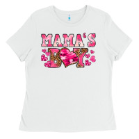 White valentines day mamas boy Ladies Tee - texasbilliewilder