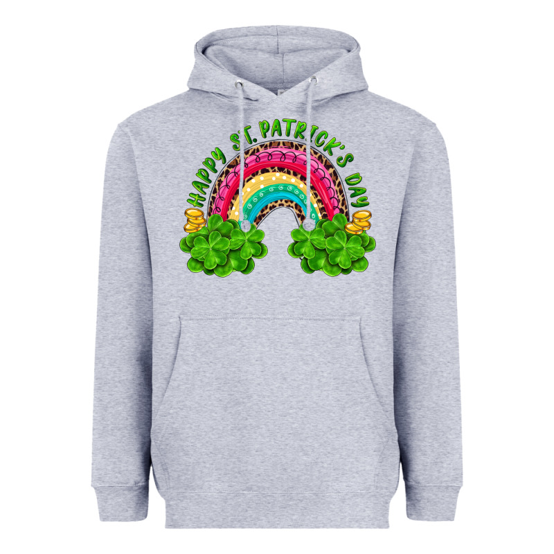 Happy St Patricks Day Rainbow And Shamrock Heavyweight Hoodie by RanaPortraitStore | Teevron