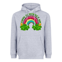 Heather Grey happy st patricks day rainbow and shamrock Heavyweight Hoodie - RanaPortraitStore