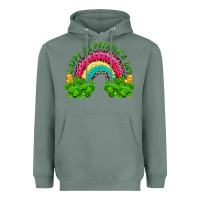 Sage happy st patricks day rainbow and shamrock Heavyweight Hoodie - RanaPortraitStore