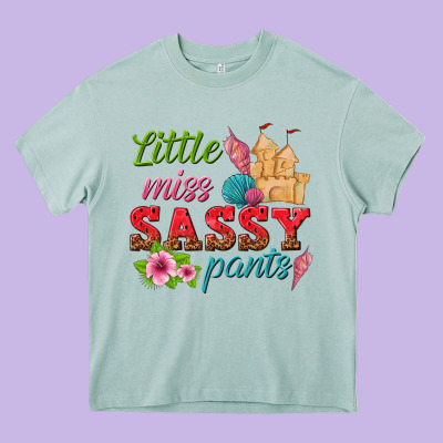 Little Miss Sassy Pants Heavy Core Tee Designed By Texasbilliewilder