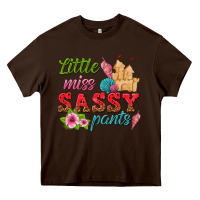 Chocolate Brown little miss sassy pants Heavy Core Tee - texasbilliewilder