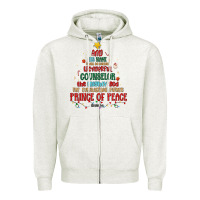 Oatmeal Heather his name shall be Zipper Hoodie - MaliasSmallBusiness