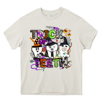 Cream trick or teeth Heavy Core Tee - BarkalooDesign