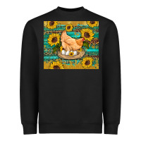 Black western farm chicken coop animals sunflowers leopard turquoise wooden Heavyweight Sweatshirt - Artiststas