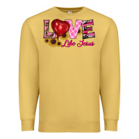 Antique Gold valentine's day love like jesus Premium Sweatshirt - RanaPortraitStore