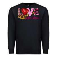 Black valentine's day love like jesus Premium Sweatshirt - RanaPortraitStore