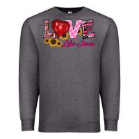 Charcoal Heather valentine's day love like jesus Premium Sweatshirt - RanaPortraitStore