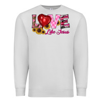 Dove Grey valentine's day love like jesus Premium Sweatshirt - RanaPortraitStore
