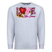 Heather Grey valentine's day love like jesus Premium Sweatshirt - RanaPortraitStore