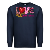 Navy valentine's day love like jesus Premium Sweatshirt - RanaPortraitStore