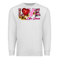 Oatmeal Heather valentine's day love like jesus Premium Sweatshirt - RanaPortraitStore