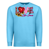 Ocean Blue valentine's day love like jesus Premium Sweatshirt - RanaPortraitStore