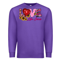 Purple valentine's day love like jesus Premium Sweatshirt - RanaPortraitStore