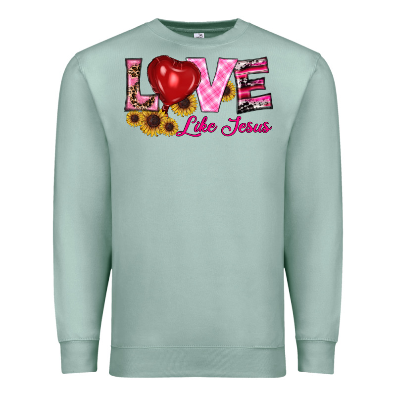 Valentine's Day Love Like Jesus Premium Sweatshirt by RanaPortraitStore | Teevron