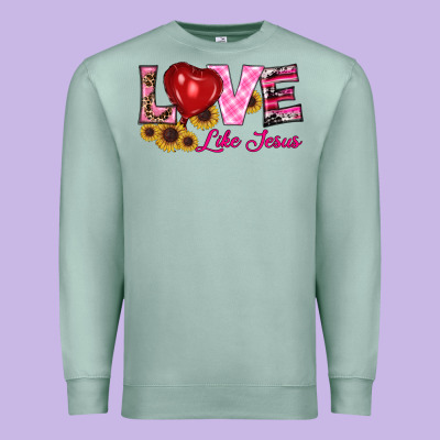 Valentine's Day Love Like Jesus Premium Sweatshirt Designed By Ranaportraitstore