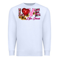 White valentine's day love like jesus Premium Sweatshirt - RanaPortraitStore