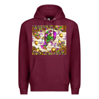 Burgundy Mardi Gras with crab Premium Hoodie - NancyCooperArtShop