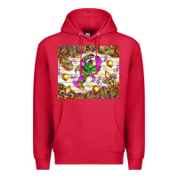 Cardinal Mardi Gras with crab Premium Hoodie - NancyCooperArtShop