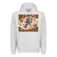 Dove Grey Mardi Gras with crab Premium Hoodie - NancyCooperArtShop