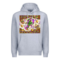 Heather Grey Mardi Gras with crab Premium Hoodie - NancyCooperArtShop
