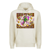 Oatmeal Heather Mardi Gras with crab Premium Hoodie - NancyCooperArtShop