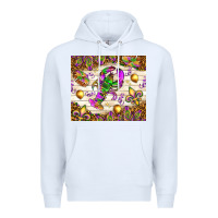 White Mardi Gras with crab Premium Hoodie - NancyCooperArtShop