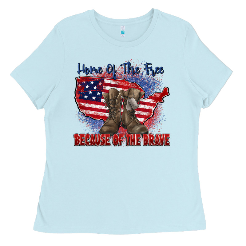 Home Of The Free Because Of The Brave Ladies Tee by Zillion Design Studio | Teevron