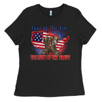 Black home of the free because of the brave Ladies Tee - Zillion Design Studio