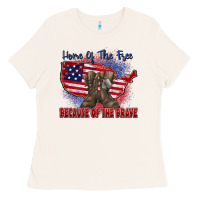 Bone home of the free because of the brave Ladies Tee - Zillion Design Studio