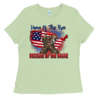 Matcha home of the free because of the brave Ladies Tee - Zillion Design Studio