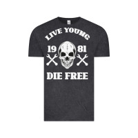 Vintage Black Live Young Die Free Vintage Tee - Bettercallsaul