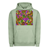 Pigment Oil Green Mardi Gras with crabs tumbler Urban Hoodie - HowdyJamesFarm