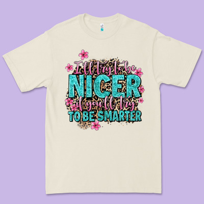 I'll Try To Be Nicer If You'll Try Ti Be Smarter Premium Tee Designed By Adodesignshop