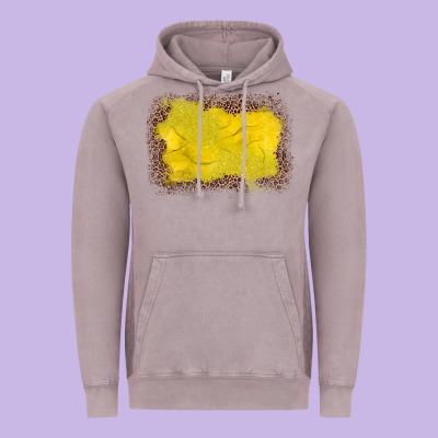 Gemstone Yellow Leopard Background Vintage Hoodie Designed By Jahusdesignshop