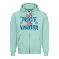 Seafoam not made for winter Zipper Hoodie - MaliasSmallBusiness