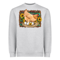 Heather Grey western farm chicken coop animals eggs sunflowers leopard serape woode Heavyweight Sweatshirt - Artiststas