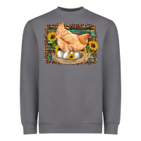 Storm western farm chicken coop animals eggs sunflowers leopard serape woode Heavyweight Sweatshirt - Artiststas