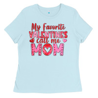 Baby Blue my favorite valentine call me mom Ladies Tee - texasbilliewilder
