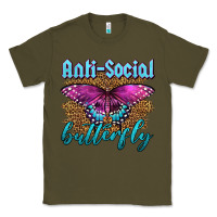 Army Green Western Anti-Social Butterfly Classic Tee - LillyAllenDesigns