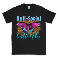 Black Western Anti-Social Butterfly Classic Tee - LillyAllenDesigns