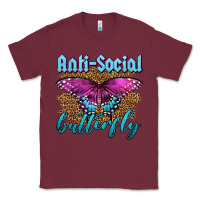 Burgundy Western Anti-Social Butterfly Classic Tee - LillyAllenDesigns